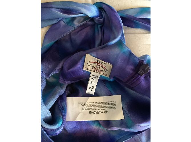 Armani Jeans Blue Satin Print Dress - view 9