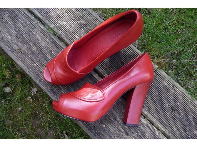 Autre Marque Scarpe aperte Gant in pelle rossa Rosso - vista 4