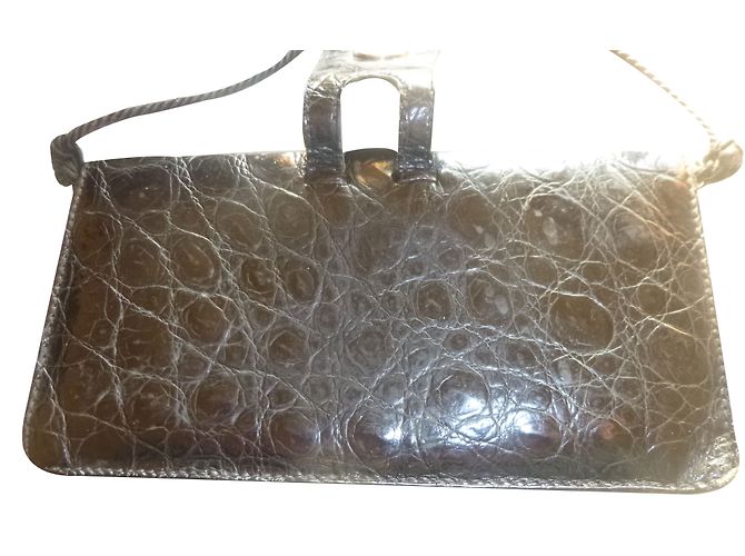 Pochette Charles Jourdan Croco Nera in Pelle Esotica Nero - vista 2