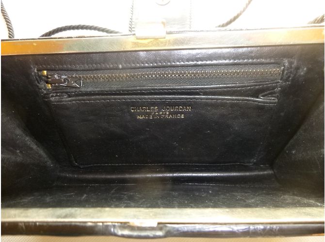 Pochette Charles Jourdan Croco Nera in Pelle Esotica Nero - vista 4