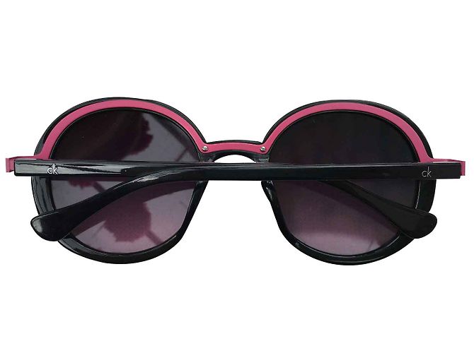Calvin Klein 1201s gafas de sol extragrandes redondas negras - vista 2