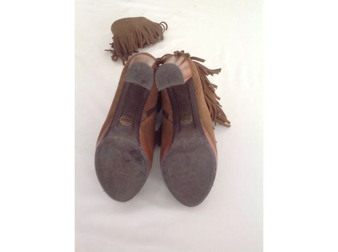 Botines Ikks Gamuza Marrón Claro - vista 4
