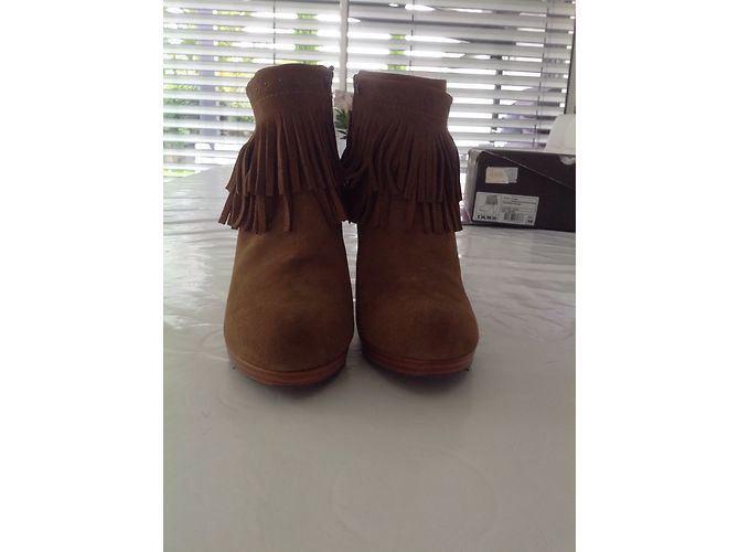 Botines Ikks Gamuza Marrón Claro - vista 5