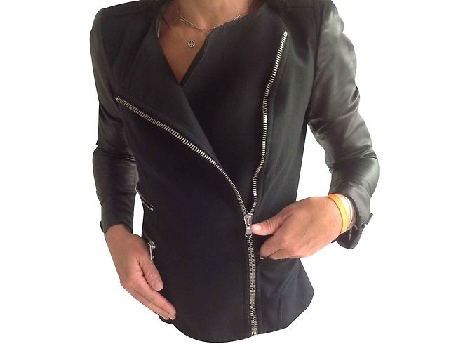 Maje Lederjacke Schwarz Größe 36 - Ansicht 2