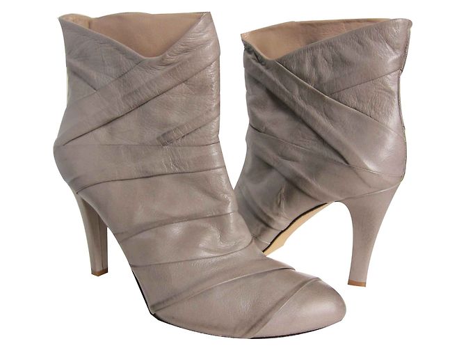 Botines Janet & Janet de piel Taupe Gris pardo - vista 2