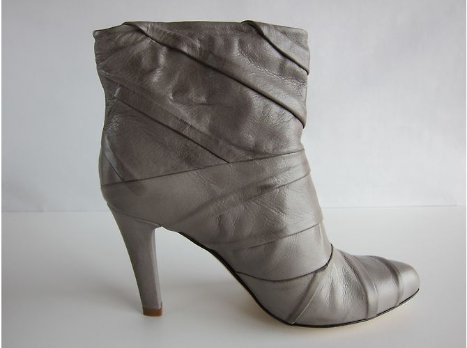 Botines Janet & Janet de piel Taupe Gris pardo - vista 4