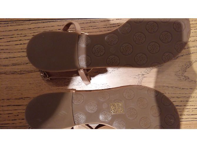 Autre Marque Infradito in scamosciato beige - vista 3