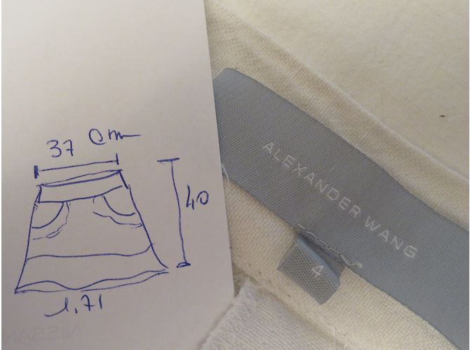 Saia Alexander Wang de algodão branco - vista 3