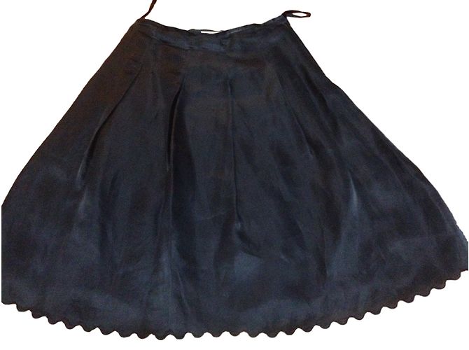 Completo gonna e giacca in seta blu Armand Ventilo 40 - vista 2