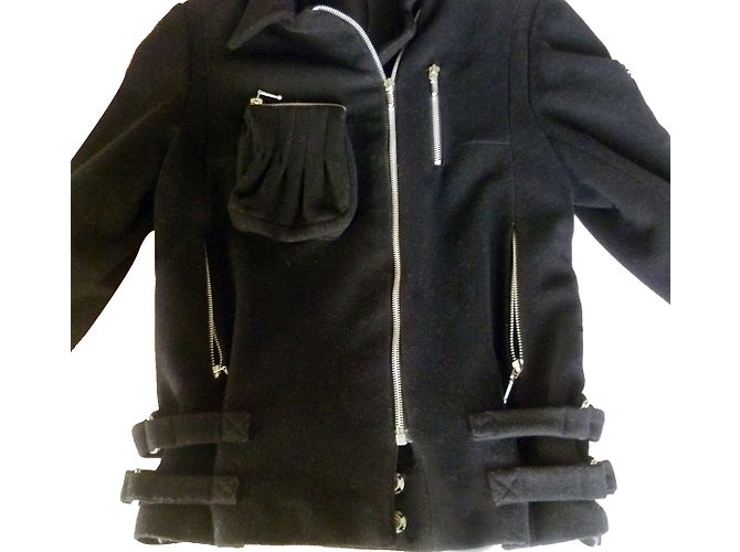 Autre Marque Bill Tornade Perfecto Jacke Schwarz Wolle - Ansicht 2