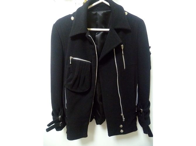 Autre Marque Bill Tornade Perfecto Jacke Schwarz Wolle - Ansicht 3