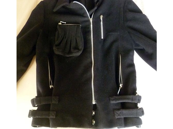 Autre Marque Bill Tornade Perfecto Jacke Schwarz Wolle - Ansicht 4