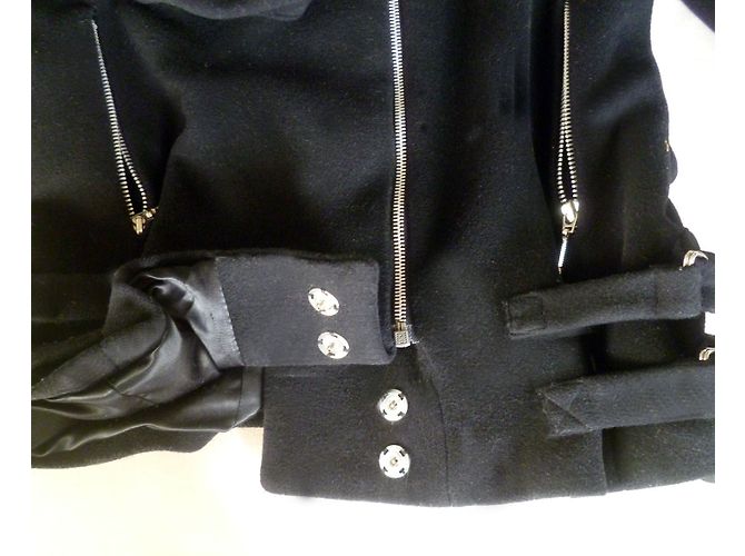 Autre Marque Bill Tornade Perfecto Jacke Schwarz Wolle - Ansicht 5