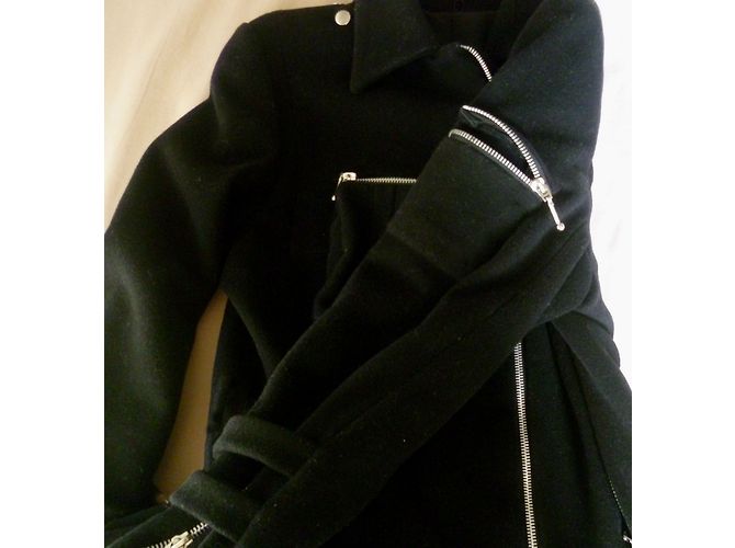 Autre Marque Bill Tornade Perfecto Jacke Schwarz Wolle - Ansicht 6