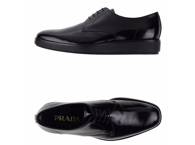 Scarpe da uomo Prada derby stringate in pelle nera scarpe nwt - vista 2