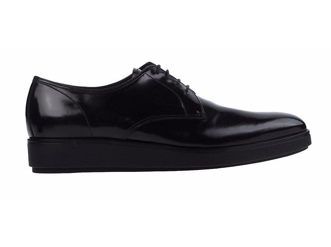 Scarpe da uomo Prada derby stringate in pelle nera scarpe nwt - vista 3
