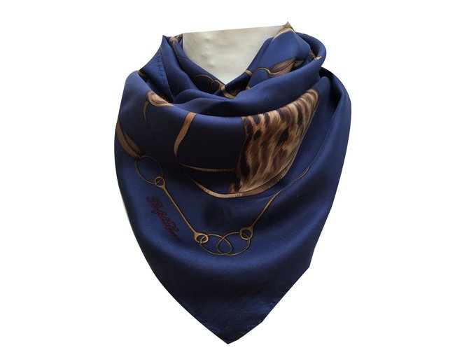 Polo Ralph Lauren RALPH LAUREN Square Silk Equestrian Fox Hunt Themed