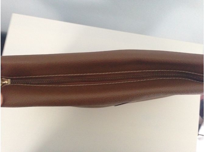 Clutch Trussardi in pelle color caramello - vista 4