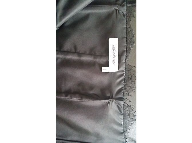 Robe bustier en dentelle noire Yves Saint Laurent - vue 11