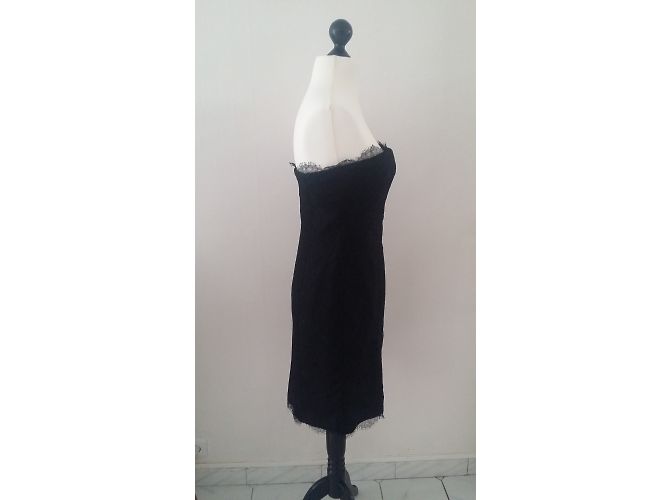 Robe bustier en dentelle noire Yves Saint Laurent - vue 4