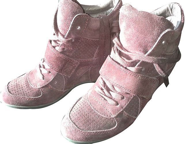 Baskets Ash en cuir prune 36 - vue 2