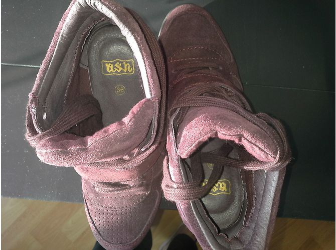 Baskets Ash en cuir prune 36 - vue 4