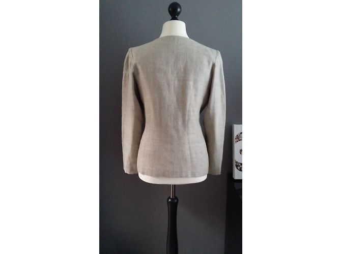 Chaqueta de lino beige Yves Saint Laurent 42 - vista 5