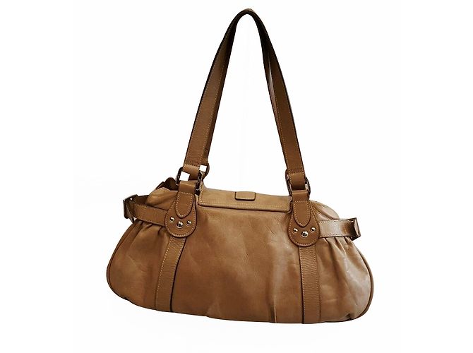Borsa Longchamp in pelle beige - vista 2
