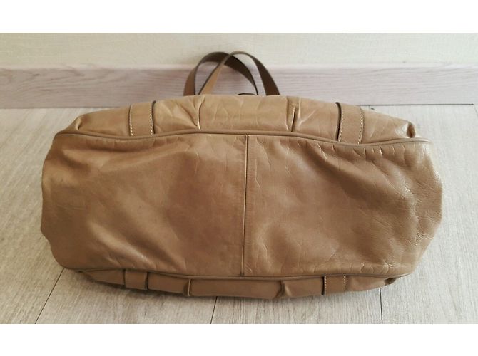 Borsa Longchamp in pelle beige - vista 3
