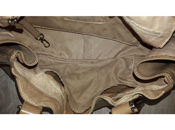 Borsa Longchamp in pelle beige - vista 4