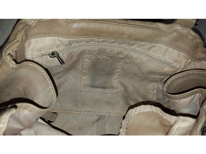 Borsa Longchamp in pelle beige - vista 5