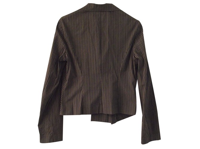 Chaqueta asimétrica One step Spencer marrón algodón Castaño - vista 2