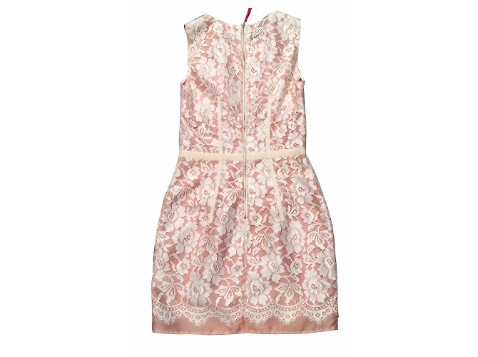 Vestido D&G de renda rosa e ecru - vista 2