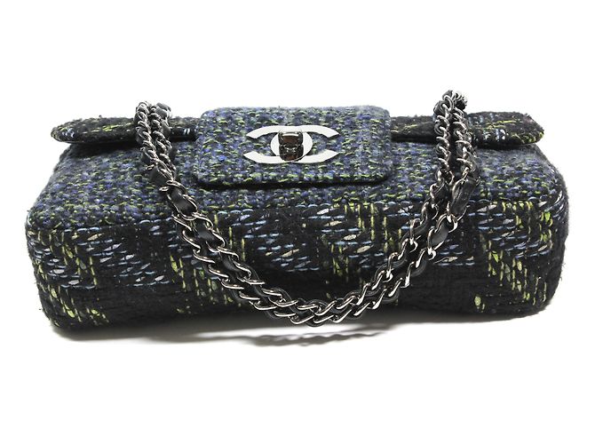 Chanel Borsa Mademoiselle Tweed Nero - vista 3