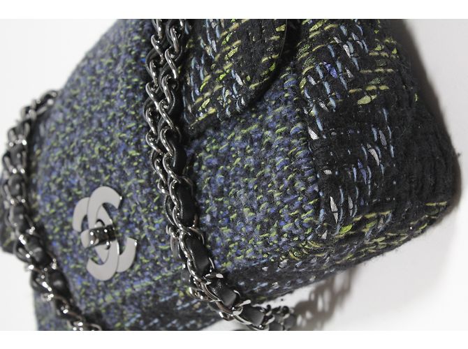 Chanel Borsa Mademoiselle Tweed Nero - vista 4