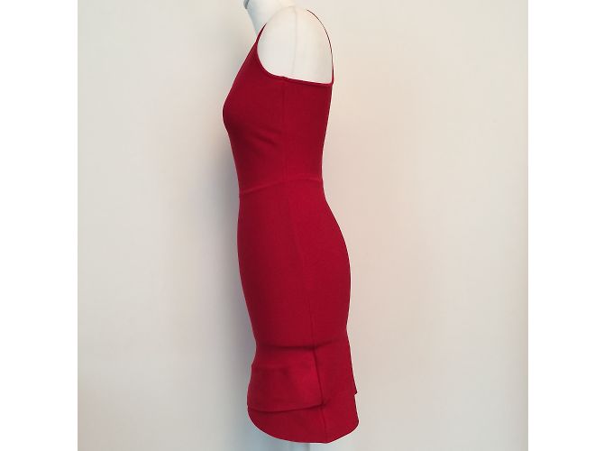 Bcbg Max Azria Gisele Kleid Rot Rayon Größe S - Ansicht 4