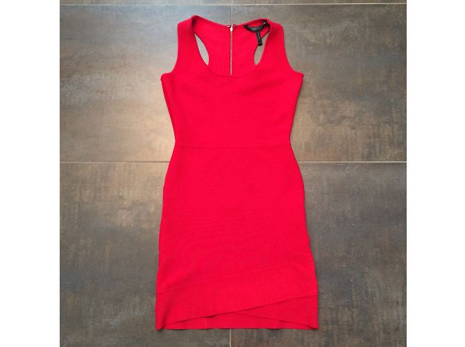 Bcbg Max Azria Gisele Kleid Rot Rayon Größe S - Ansicht 6