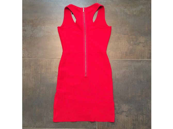 Bcbg Max Azria Gisele Kleid Rot Rayon Größe S - Ansicht 7