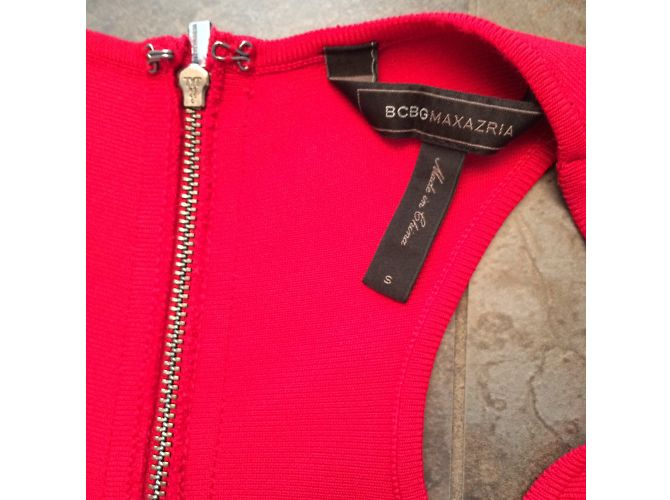 Bcbg Max Azria Gisele Kleid Rot Rayon Größe S - Ansicht 8