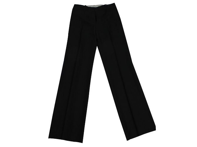 Calças largas pretas Chloé de seda e lã 34 Preto - vista 3