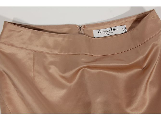 Gonna in raso Christian Dior rosa polvere - vista 3