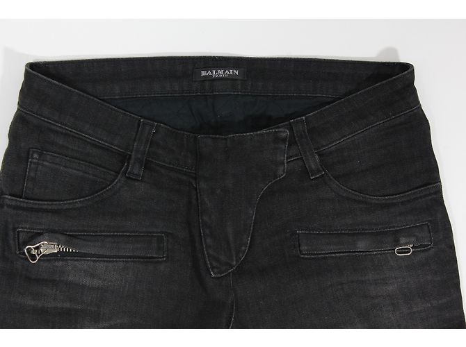 Jeans Balmain De Pierna Recta Negro Algodón - vista 4