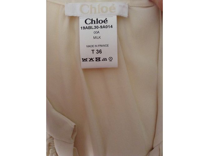 Blusa de seda Chloé cor eggshell Fora de branco - vista 3