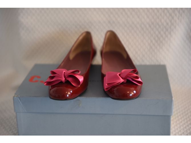 Charles Jourdan Bailarinas de Charol Rojo Oscuro Burdeos - vista 5