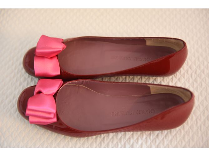 Charles Jourdan Bailarinas de Charol Rojo Oscuro Burdeos - vista 6