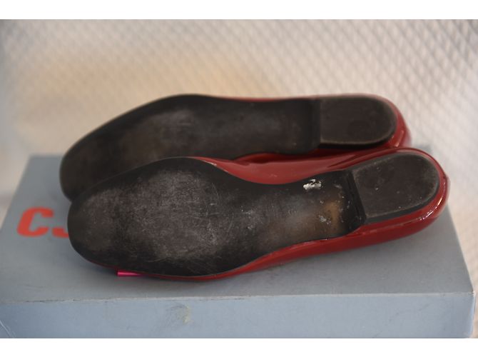 Charles Jourdan Bailarinas de Charol Rojo Oscuro Burdeos - vista 8