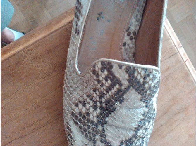 Autre Marque Mule Maripe in pelle stampa serpente beige - vista 5