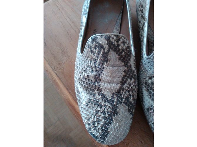 Autre Marque Mule Maripe in pelle stampa serpente beige - vista 6
