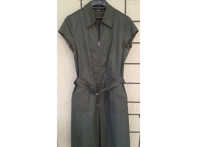 Autre Marque Vestido estilo blusa Mexx de algodón caqui - vista 3