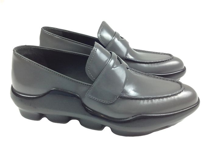Prada Leather Flats Grey Size 40 - view 2